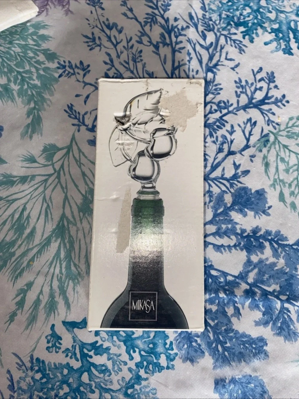 MIKASA Cherry Orchard Clear Crystal Lead Wine Bottle Stopper Fruit Collection